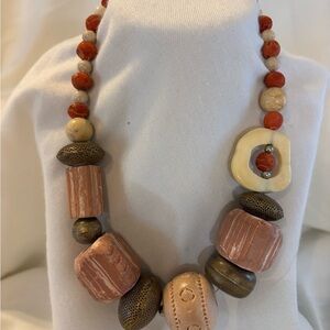 Handcrafted Beaded Necklace - Earth Tones